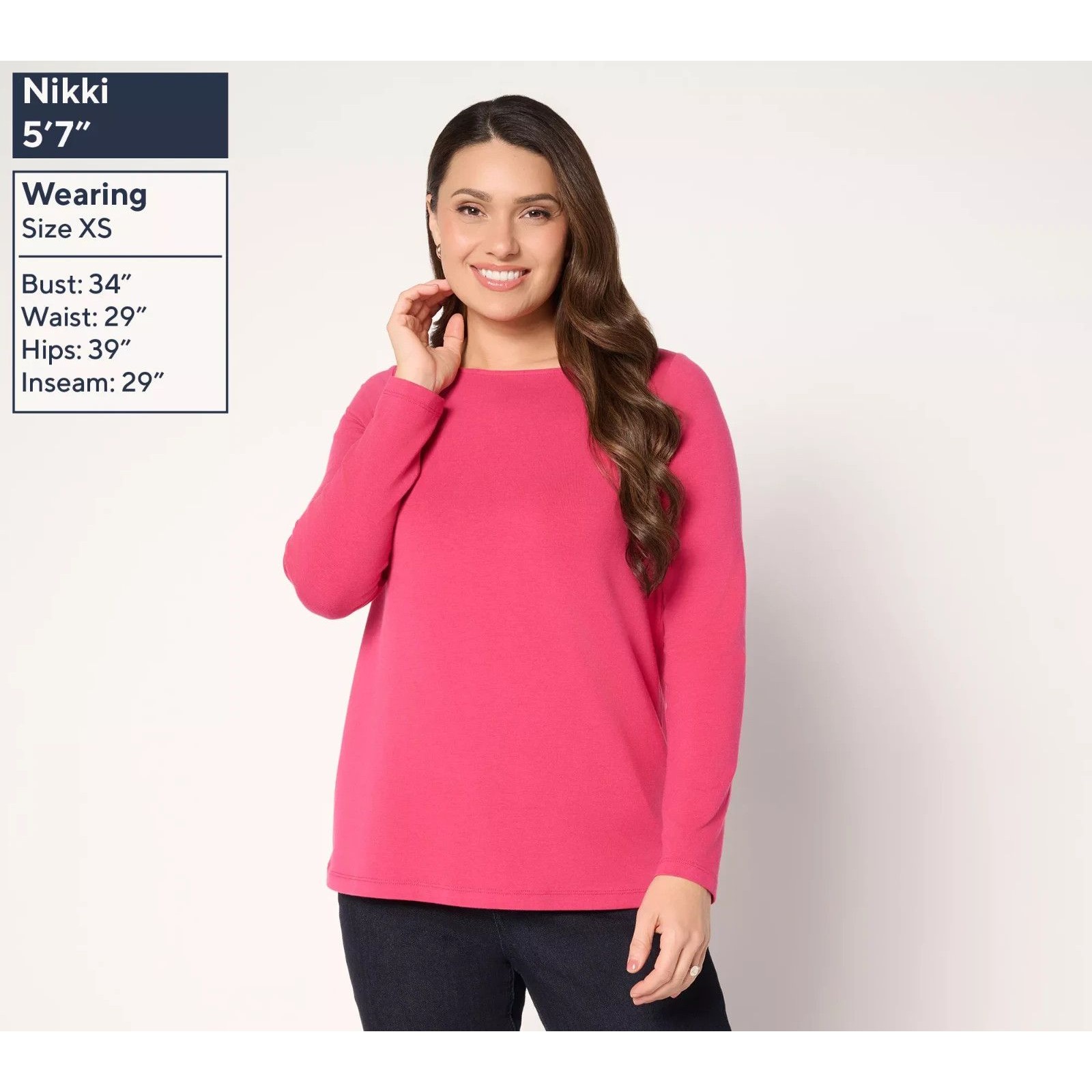Susan Graver Essentials Comfy Cotton Bateau Neck Top Black 3x — image 4 of 8